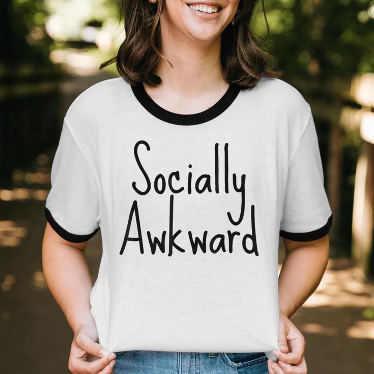 Socially Awkward Introvert Anxious Social Awkwardness Unisex Cotton Ringer T-Shirt Socially Awkward Introvert Anxious Social Awkwardness Unisex Cotton Ringer T-Shirt