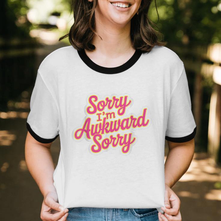 Sorry I'm Awkward Sorry Introvert Humor Unisex Cotton Ringer T-Shirt Sorry I'm Awkward Sorry Introvert Humor Unisex Cotton Ringer T-Shirt