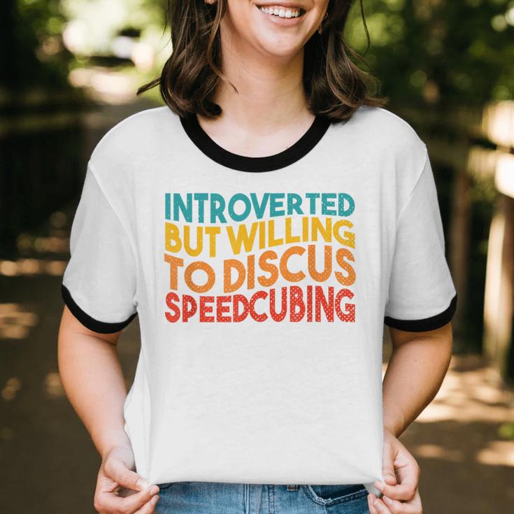 Speedcuber Introvert Cube Solver Speedsolving Speedcubing Unisex Cotton Ringer T-Shirt