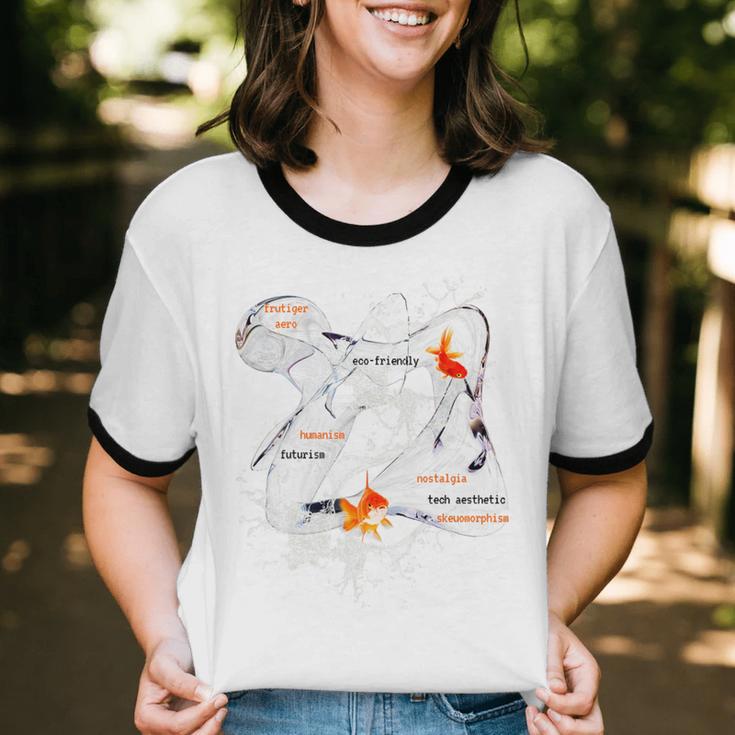 Splash Water Frutiger Aero Y2K Style Clownfish Premium Unisex Cotton Ringer T-Shirt
