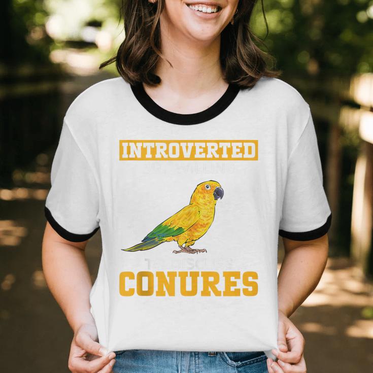Sun Conure Introvert Parrot Bird Sun Conure Unisex Cotton Ringer T-Shirt Sun Conure Introvert Parrot Bird Sun Conure Unisex Cotton Ringer T-Shirt