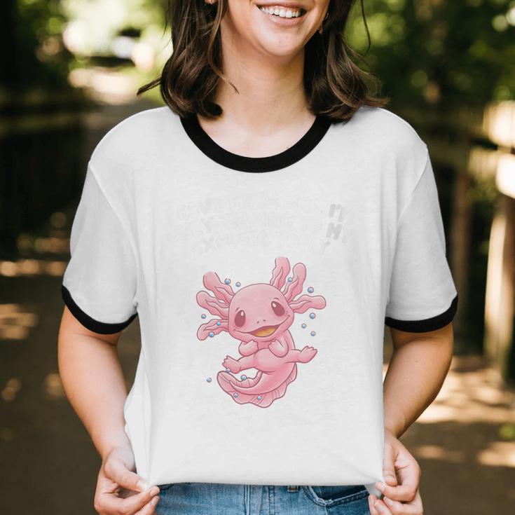 Im Only Talking To My Axolotl Today Salamander Introvert Unisex Cotton Ringer T-Shirt