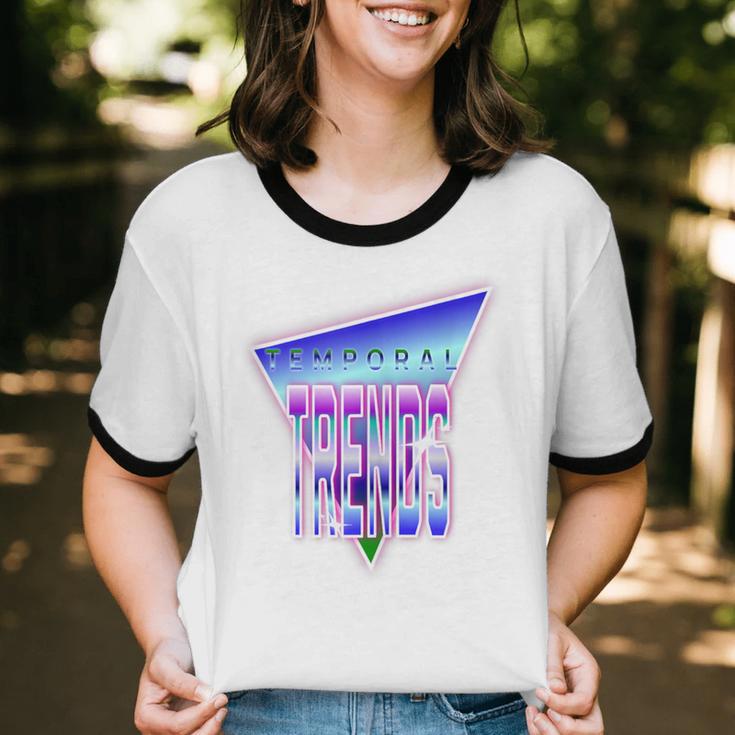 Temporal Trends Vaporwave Style Retro Nostalgia Look Unisex Cotton Ringer T-Shirt Temporal Trends Vaporwave Style Retro Nostalgia Look Unisex Cotton Ringer T-Shirt