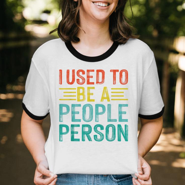 I Used To Be A People Person I Introvert Unisex Cotton Ringer T-Shirt