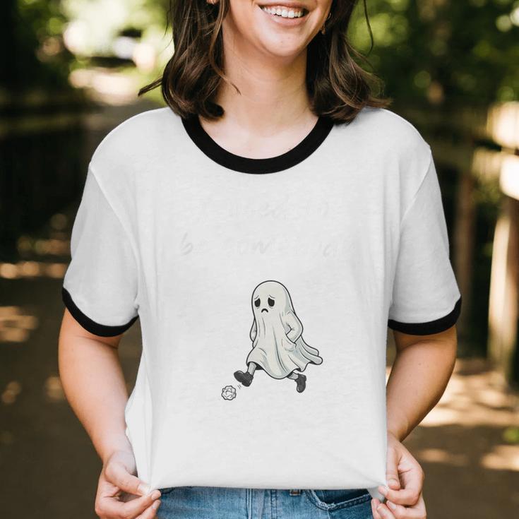 I Used To Be Somebody Nostalgia Halloween Spooky Season Unisex Cotton Ringer T-Shirt
