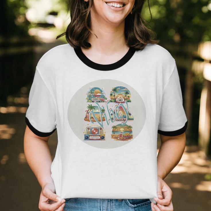 Vibey Nostalgia & Retro Charm Unisex Cotton Ringer T-Shirt