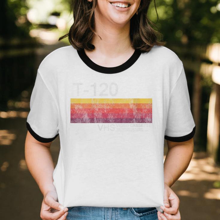 Video Cassette Tape VHS 80s 90s Nostalgia Costume Unisex Cotton Ringer T-Shirt