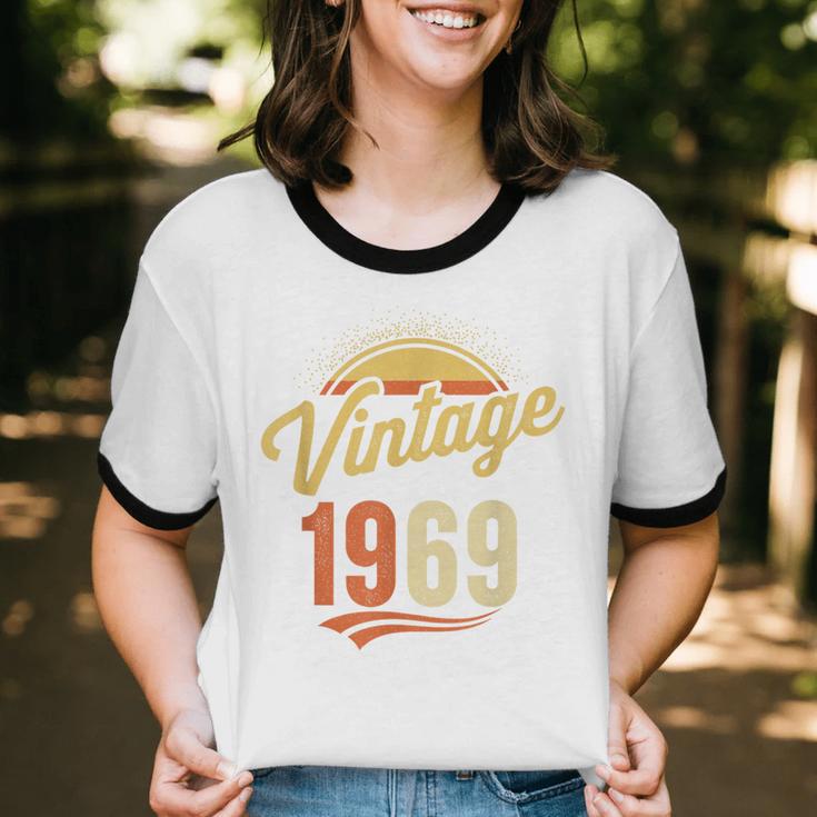 Vintage 1969 Retro Era Badge For Nostalgia Fans Unisex Cotton Ringer T-Shirt Vintage 1969 Retro Era Badge For Nostalgia Fans Unisex Cotton Ringer T-Shirt