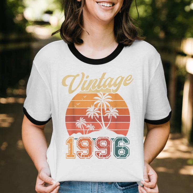 Vintage 1996 Retro Sunset Nostalgia 90s 30th Birthday Unisex Cotton Ringer T-Shirt Vintage 1996 Retro Sunset Nostalgia 90s 30th Birthday Unisex Cotton Ringer T-Shirt