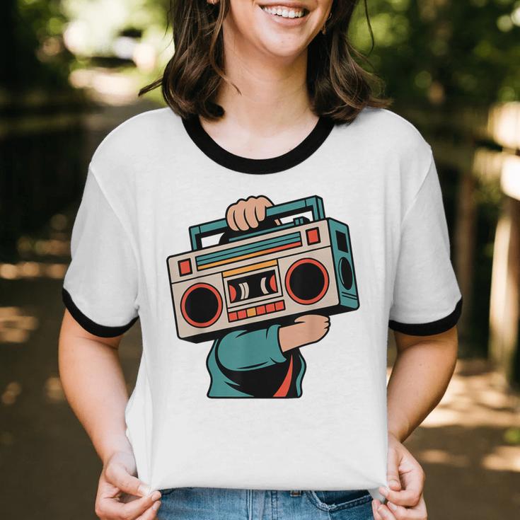 Vintage 80s 90s Retro Boombox Music Hip Hop Nostalgia Party Unisex Cotton Ringer T-Shirt Vintage 80s 90s Retro Boombox Music Hip Hop Nostalgia Party Unisex Cotton Ringer T-Shirt