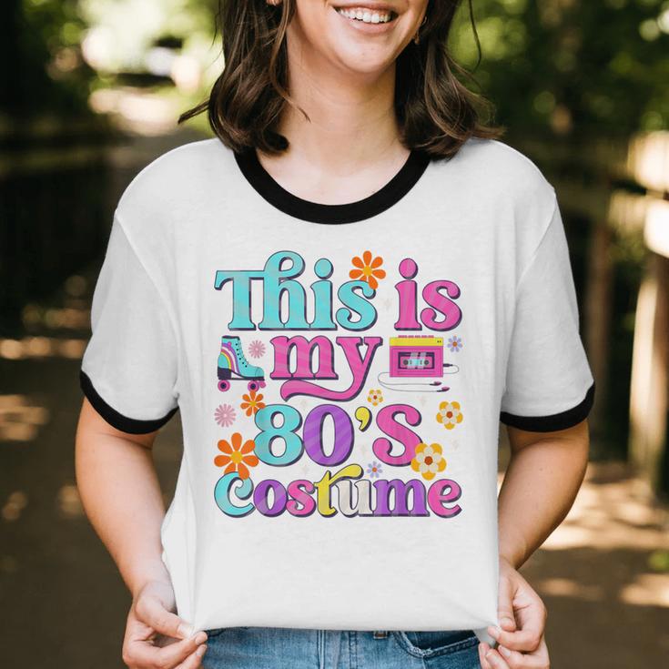Vintage 80s Costume Nostalgia 1980s Fashion Cute Girls Women Unisex Cotton Ringer T-Shirt