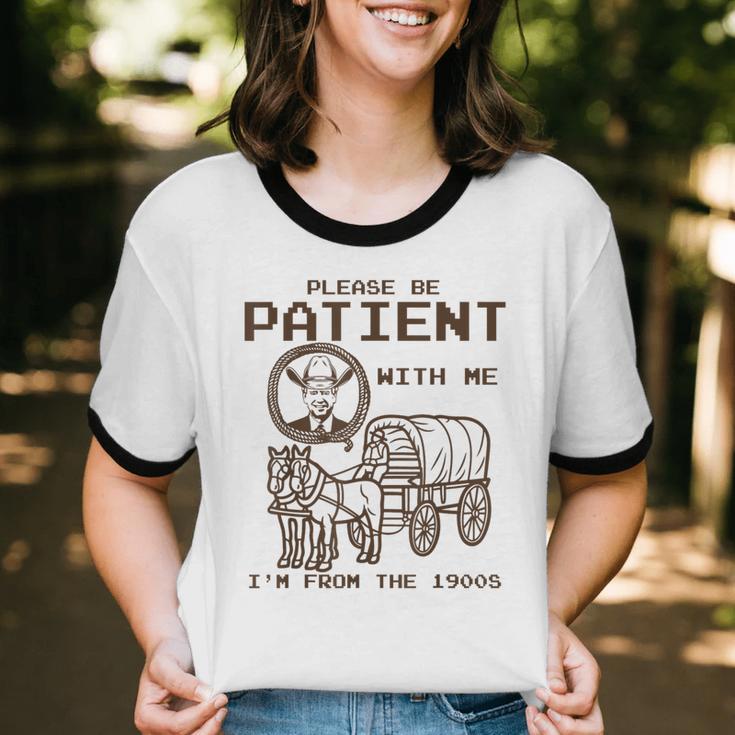 Vintage Biden Please Be Patient With Me I'm From The 1900s Unisex Cotton Ringer T-Shirt Vintage Biden Please Be Patient With Me I'm From The 1900s Unisex Cotton Ringer T-Shirt