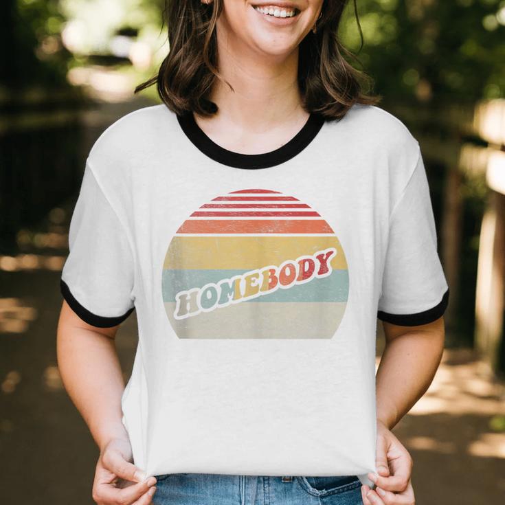 Vintage Homebody Shirt Stay At Home Quarantine Introvert Unisex Cotton Ringer T-Shirt