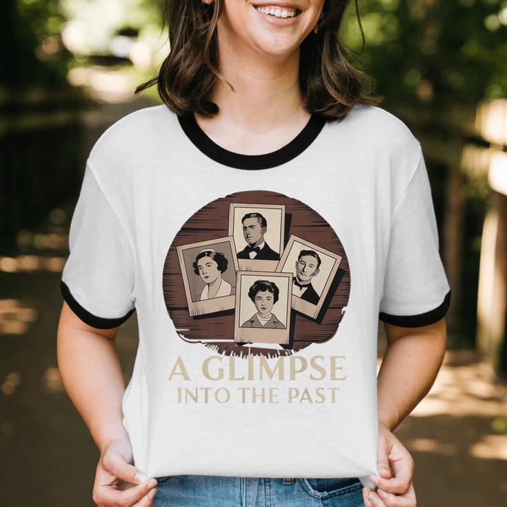 Vintage Portrait Photography Memory Nostalgia Vibe Unisex Cotton Ringer T-Shirt