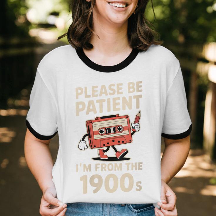 Women's Please Be Patient I'm From The 1900s Vintage Men Women Unisex Cotton Ringer T-Shirt Women's Please Be Patient I'm From The 1900s Vintage Men Women Unisex Cotton Ringer T-Shirt