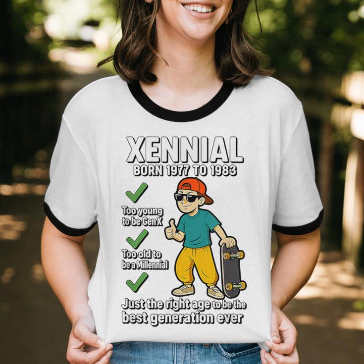 Xennial Born 1977 To 1983 Nostalgia Unisex Cotton Ringer T-Shirt