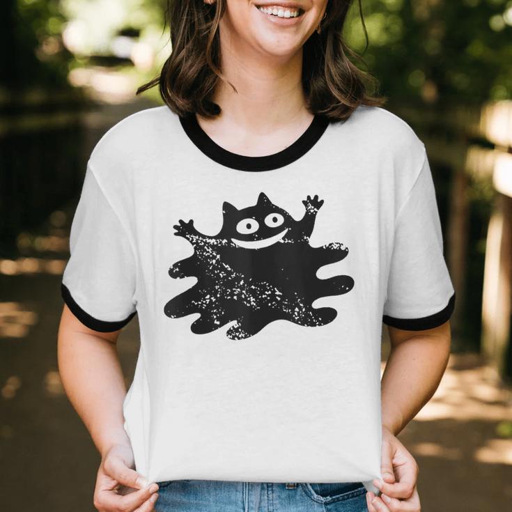 Yk2 Grunge Scary Cat With Tail Tomboy 90s Nostalgia Indie Unisex Cotton Ringer T-Shirt
