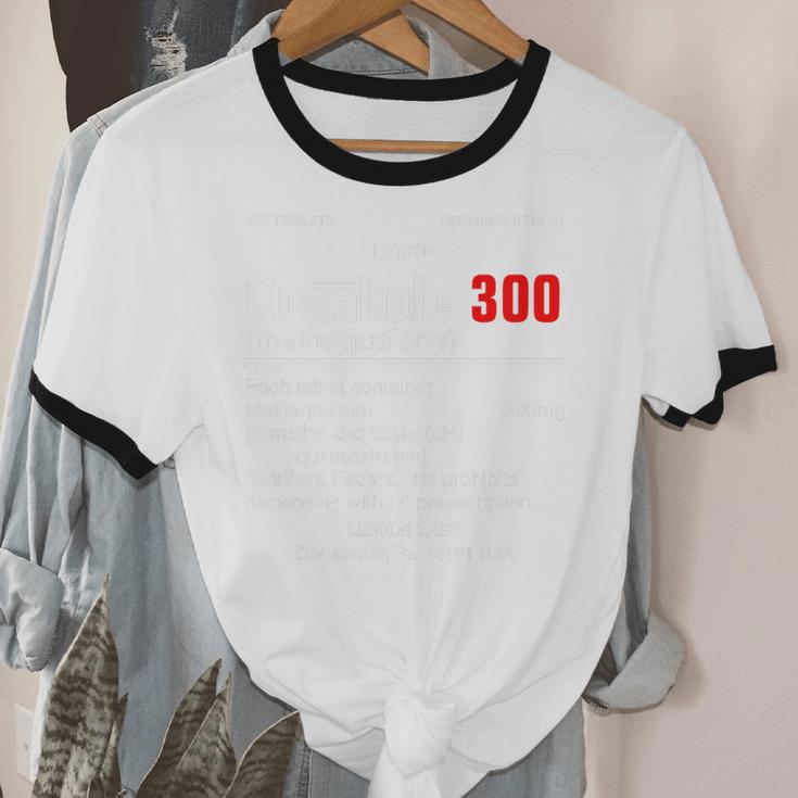 1970's Lemon Labs Quaalude 300 Label Reproduction Nostalgia Premium Tri-Blend Unisex Cotton Ringer T-Shirt