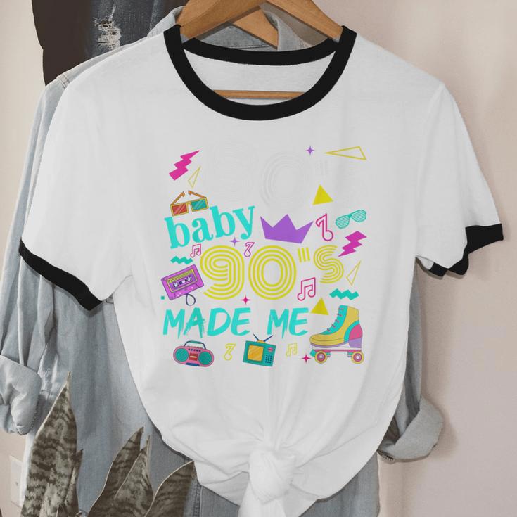 1980s 80's Baby 1990s 90's Made Me Birthday Nostalgia Vibes Unisex Cotton Ringer T-Shirt