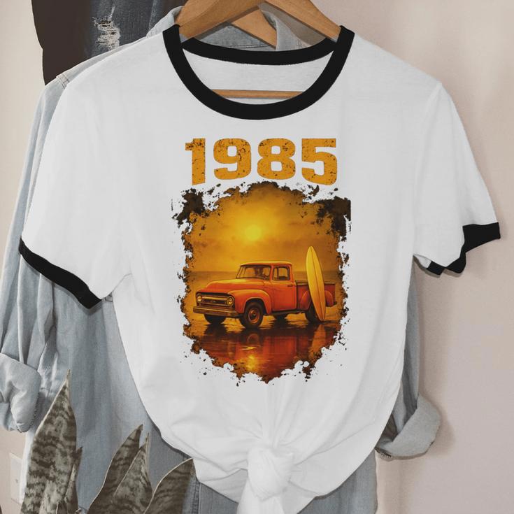 1985 Vintage Sunset Surf Truck Retro Beach Nostalgia Unisex Cotton Ringer T-Shirt 1985 Vintage Sunset Surf Truck Retro Beach Nostalgia Unisex Cotton Ringer T-Shirt