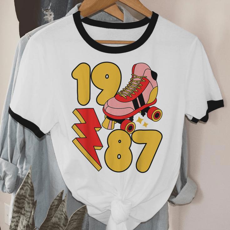 1987 Retro Roller Skate Vintage 80s Nostalgia Collector Unisex Cotton Ringer T-Shirt 1987 Retro Roller Skate Vintage 80s Nostalgia Collector Unisex Cotton Ringer T-Shirt