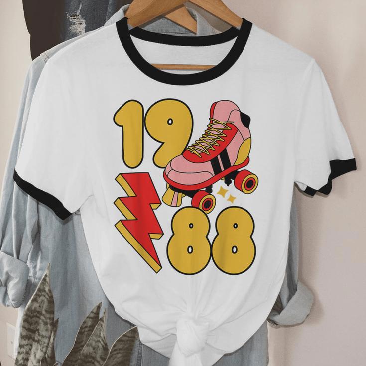 1988 Retro Roller Skate Vintage 80s Nostalgia Collector Unisex Cotton Ringer T-Shirt