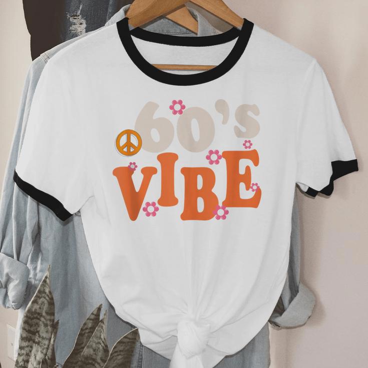60's Vibe Retro Nostalgia Classic Mixtape Era 1960s Party Unisex Cotton Ringer T-Shirt