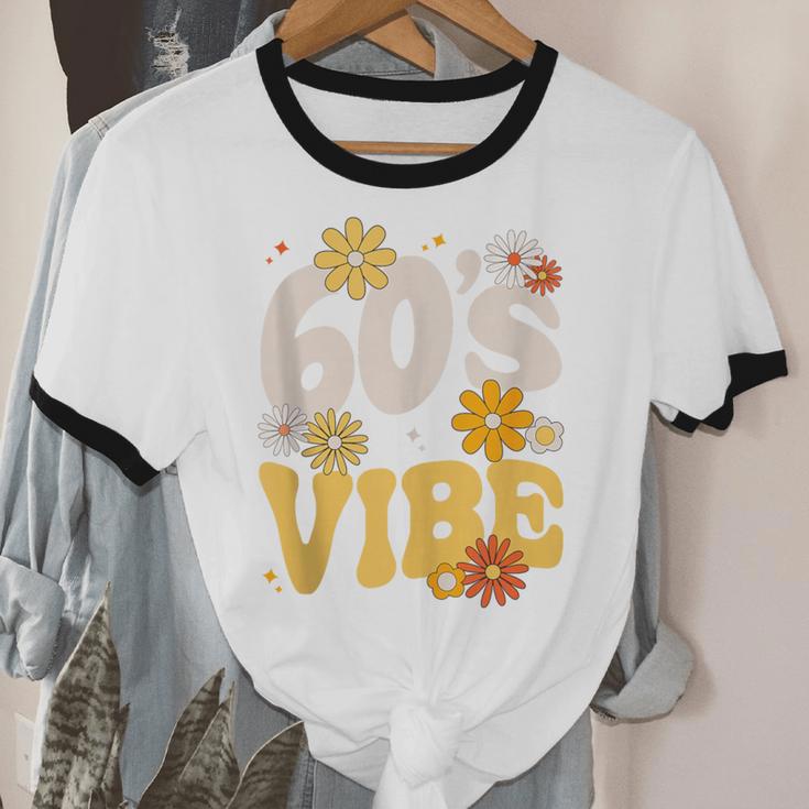 60's Vibe Vintage Nostalgia Mixtape Era 1960s Party Groovy Unisex Cotton Ringer T-Shirt