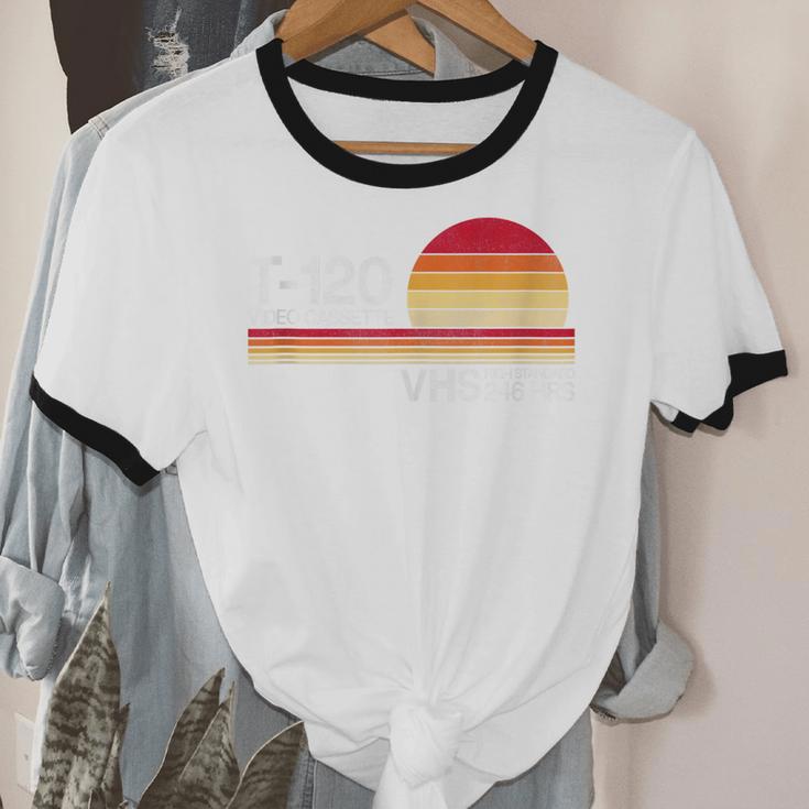 70's 80's 90's Music Nostalgia Video Cassette Tape VHS Retro Unisex Cotton Ringer T-Shirt