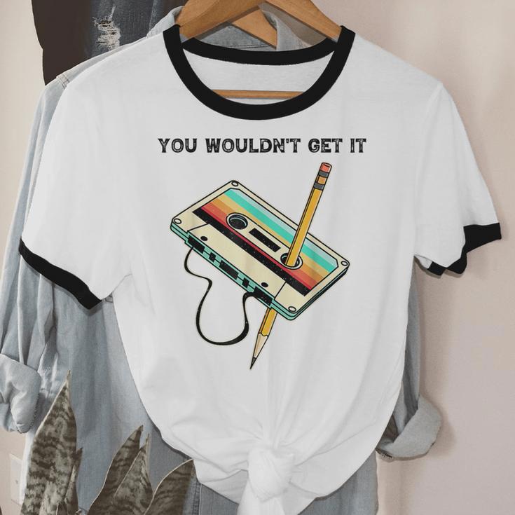70s 80s 90s Retro Party Costume Nostalgia Cassette Unisex Cotton Ringer T-Shirt