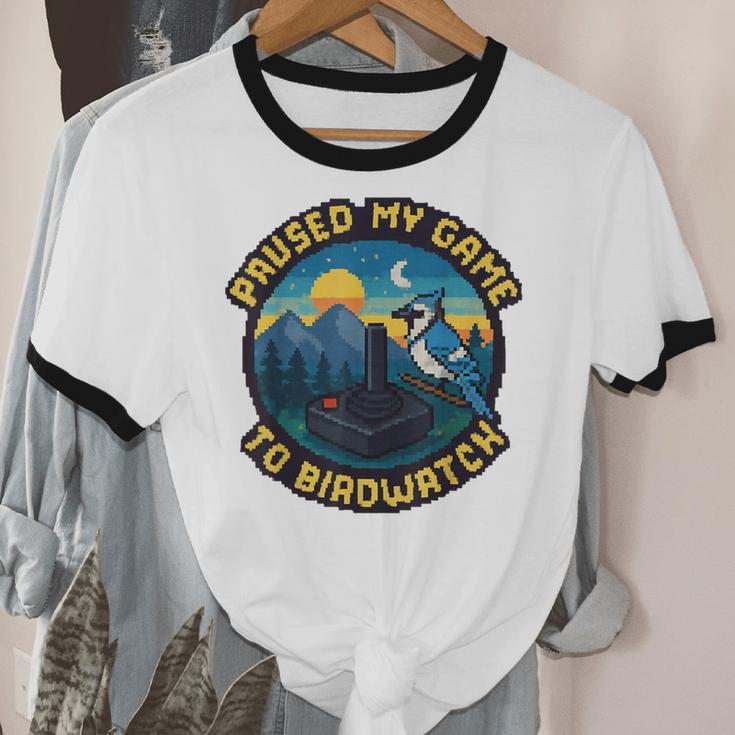 8-Bit Gamer Birder Blue Jay Arcade Nostalgia Nature Unisex Cotton Ringer T-Shirt 8-Bit Gamer Birder Blue Jay Arcade Nostalgia Nature Unisex Cotton Ringer T-Shirt