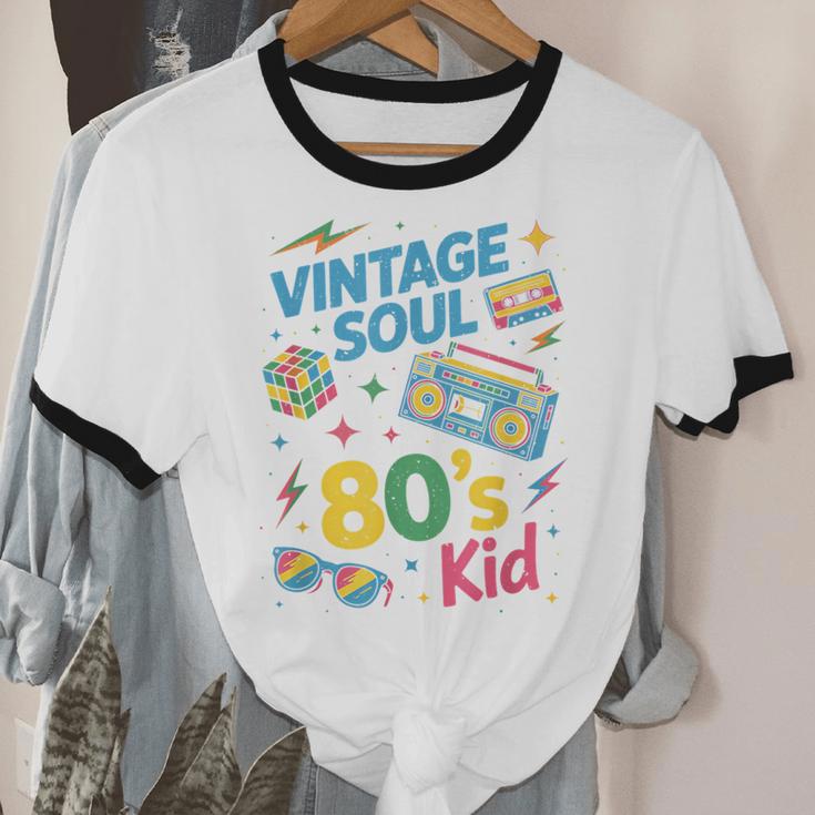 80’s Kid Nostalgia Retro Music Lover Retro 1980s Throwback Unisex Cotton Ringer T-Shirt