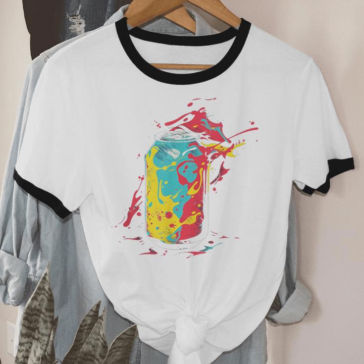 80s Nostalgia Soda Can Unisex Cotton Ringer T-Shirt
