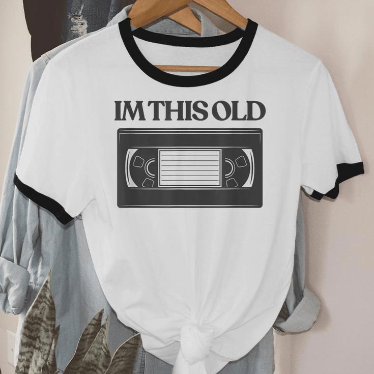80s VHS Video Cassette Nostalgia Unisex Cotton Ringer T-Shirt