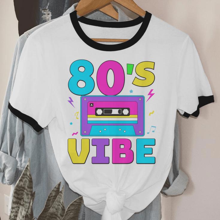 80's Vibe Retro Style Cassette Tape Nostalgia 1980s Party Unisex Cotton Ringer T-Shirt