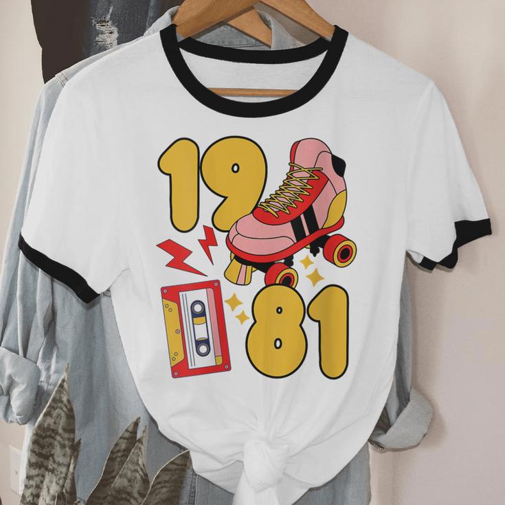 80s Vibes Mixed Tapes & Roller Skates 1981 Nostalgia Retro Unisex Cotton Ringer T-Shirt 80s Vibes Mixed Tapes & Roller Skates 1981 Nostalgia Retro Unisex Cotton Ringer T-Shirt