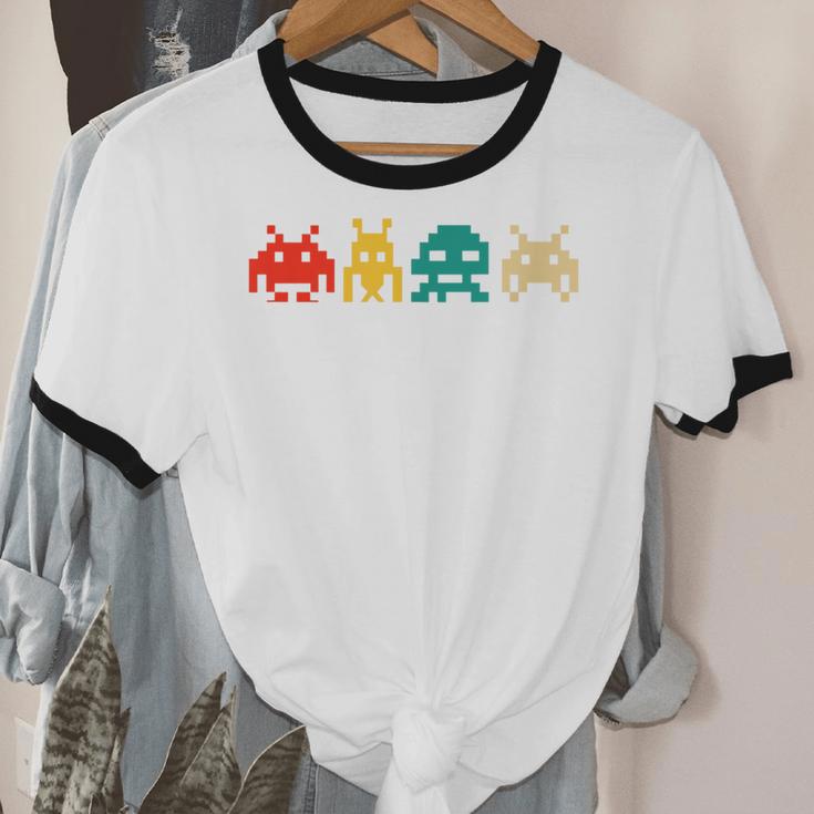 80s Video Game Nostalgia Retro Vintage Arcade Novelty Unisex Cotton Ringer T-Shirt
