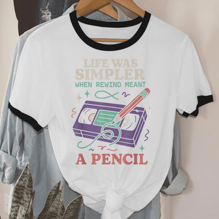 90s Baby Tired Millennial Burnout Nostalgia Parenting Unisex Cotton Ringer T-Shirt