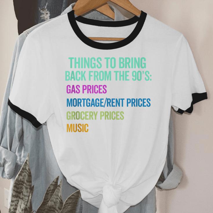 90's Lover Nineties 1990's Born Nostalgia Politics Unisex Cotton Ringer T-Shirt