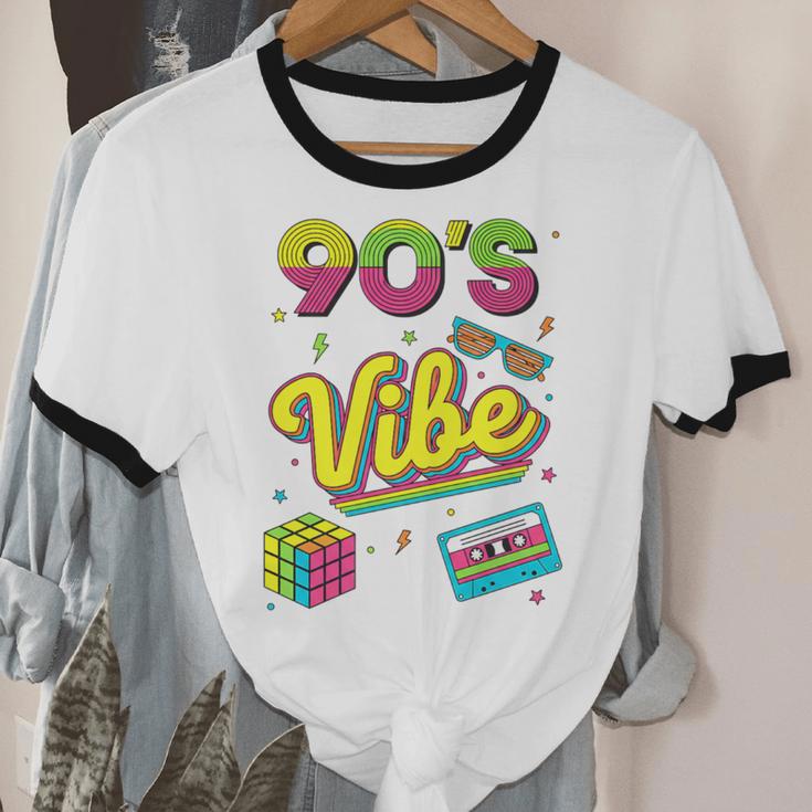 90s Nostalgia Retro Apparel 90'S Vibe Retro Premium Tri-Blend Unisex Cotton Ringer T-Shirt