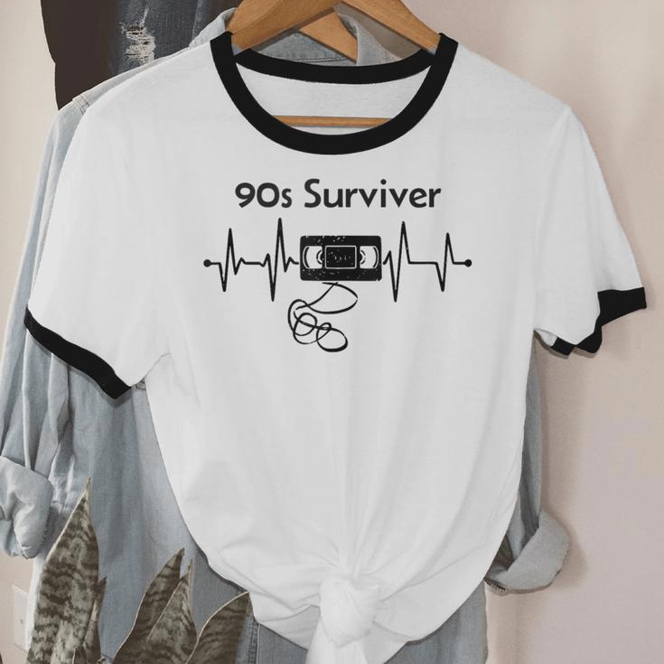 90s Survivor Retro Nostalgia Vintage Throwback Unisex Cotton Ringer T-Shirt
