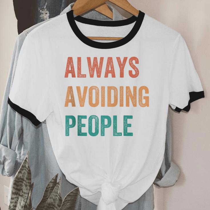 Always Avoiding People Shy Introvert Unisex Cotton Ringer T-Shirt Always Avoiding People Shy Introvert Unisex Cotton Ringer T-Shirt