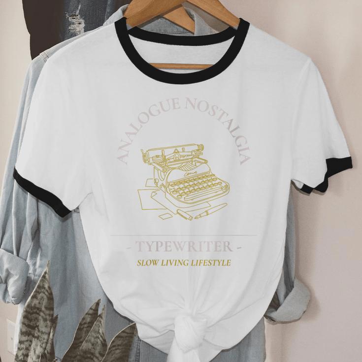 Analogue Nostalgia Typewriter Graphic Unisex Cotton Ringer T-Shirt