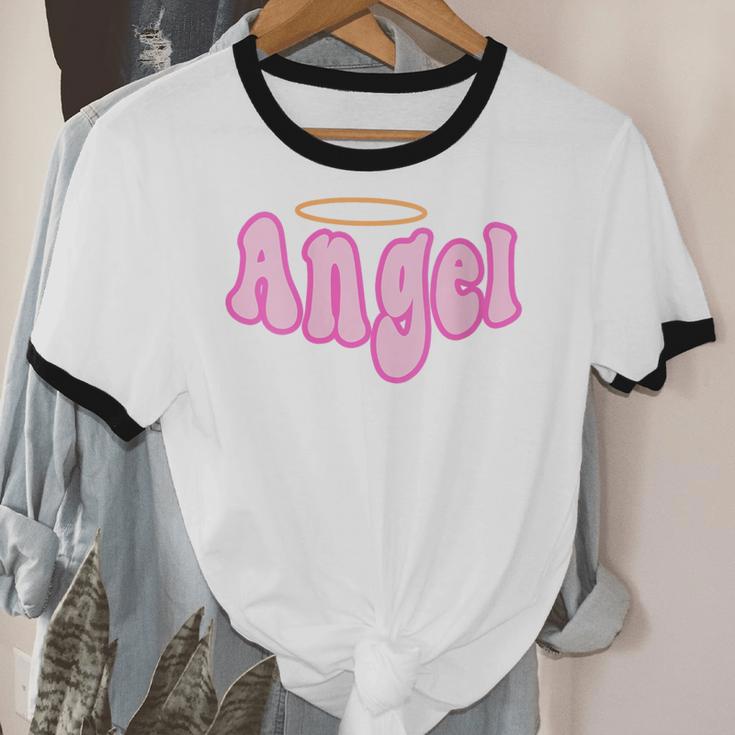Angel Y2k Aesthetic 2000s Millennial Nostalgia Retro Pink Unisex Cotton Ringer T-Shirt Angel Y2k Aesthetic 2000s Millennial Nostalgia Retro Pink Unisex Cotton Ringer T-Shirt