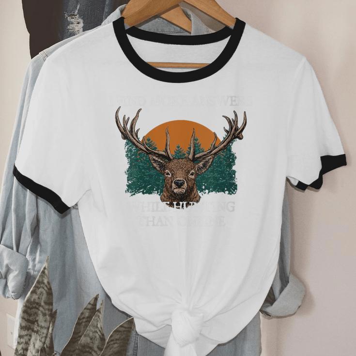 More Answers While Hunting Introvert Hunter Antisocial Unisex Cotton Ringer T-Shirt