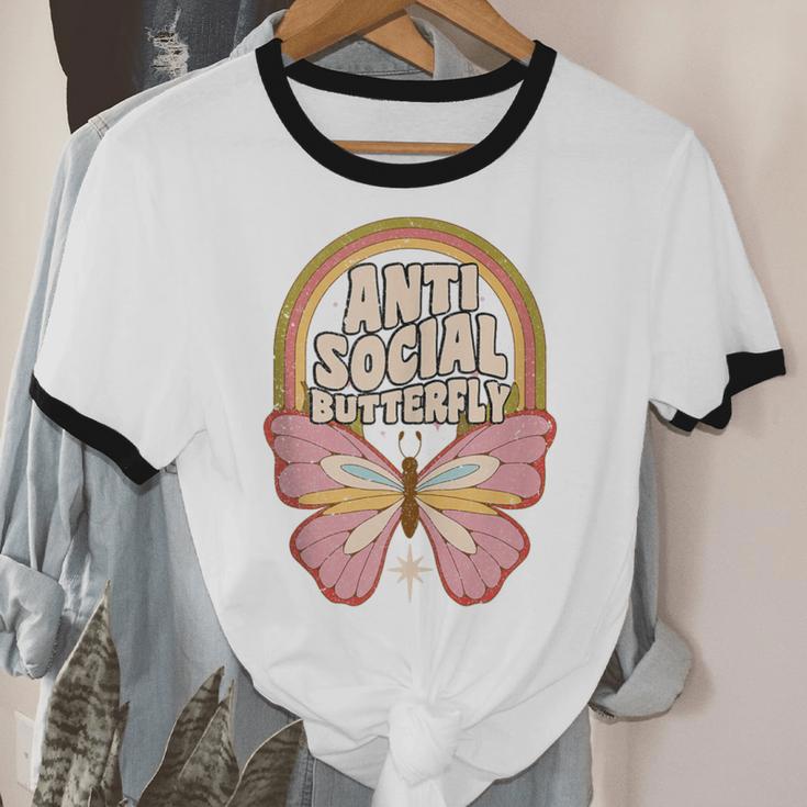 Anti-Social Introvert Butterfly Lover Unisex Cotton Ringer T-Shirt Anti-Social Introvert Butterfly Lover Unisex Cotton Ringer T-Shirt
