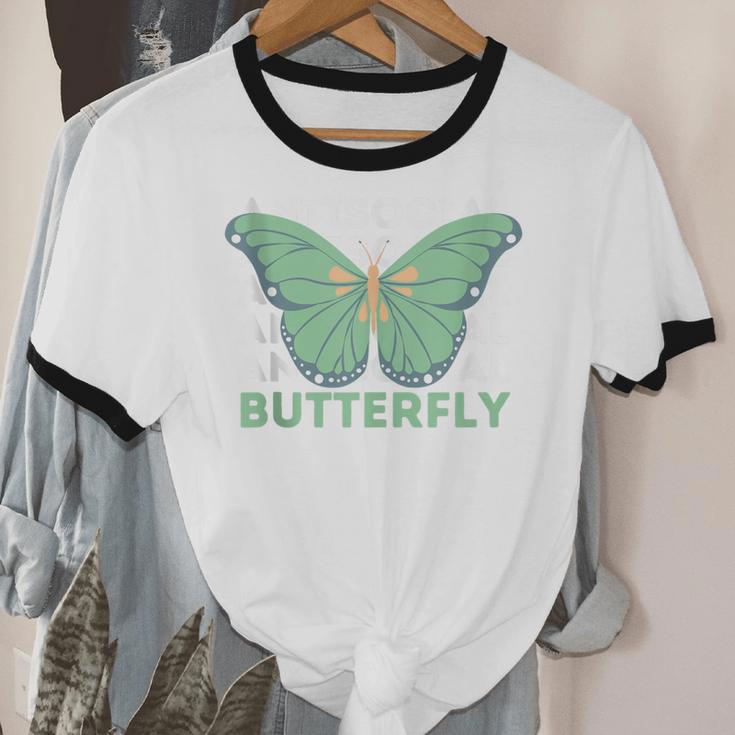 Anti-Social Introvert Butterfly Unisex Cotton Ringer T-Shirt Anti-Social Introvert Butterfly Unisex Cotton Ringer T-Shirt