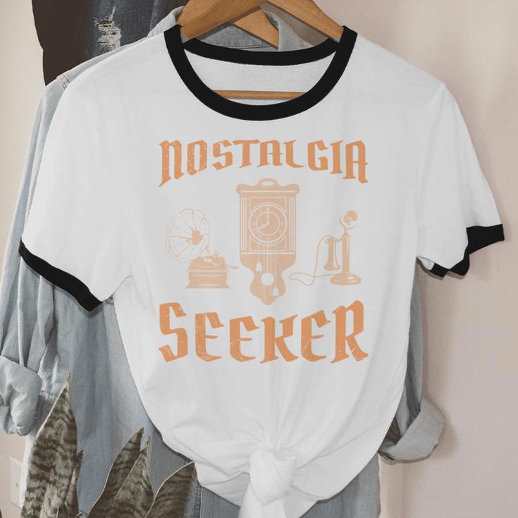 Antique NOSTALGIA SEEKER Antique Collector Unisex Cotton Ringer T-Shirt