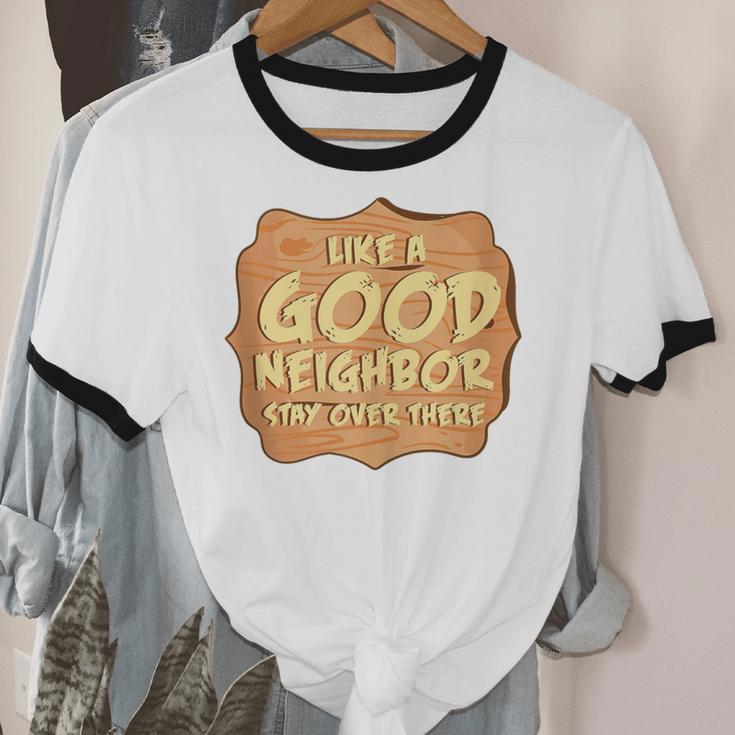 Antisocial Like A Good Neighbor Stay Over There Introvert Unisex Cotton Ringer T-Shirt Antisocial Like A Good Neighbor Stay Over There Introvert Unisex Cotton Ringer T-Shirt
