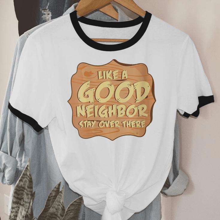 Antisocial Like A Good Neighbor Stay Over There Introvert Unisex Cotton Ringer T-Shirt Antisocial Like A Good Neighbor Stay Over There Introvert Unisex Cotton Ringer T-Shirt